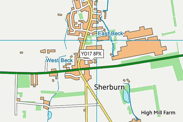 YO17 8PX map - OS VectorMap District (Ordnance Survey)
