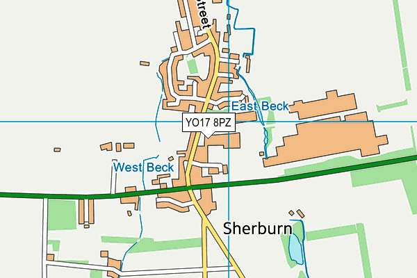 YO17 8PZ map - OS VectorMap District (Ordnance Survey)