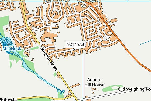 YO17 9AB map - OS VectorMap District (Ordnance Survey)