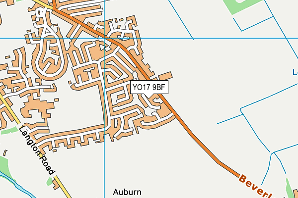 YO17 9BF map - OS VectorMap District (Ordnance Survey)