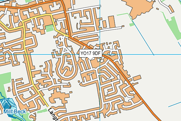 YO17 9DF map - OS VectorMap District (Ordnance Survey)