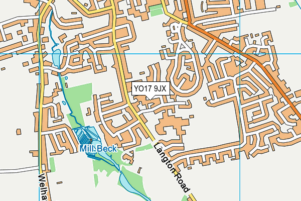 YO17 9JX map - OS VectorMap District (Ordnance Survey)