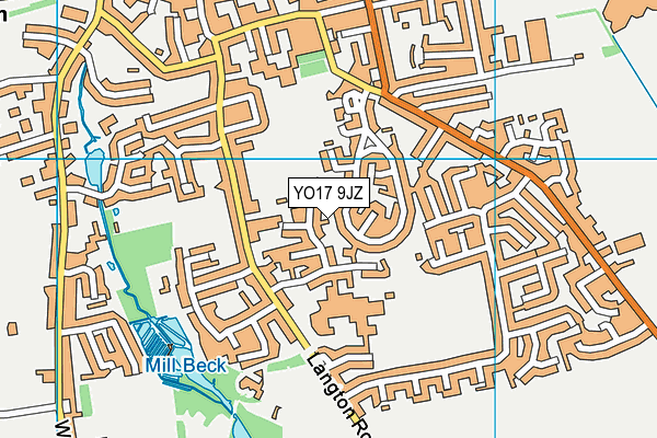 YO17 9JZ map - OS VectorMap District (Ordnance Survey)
