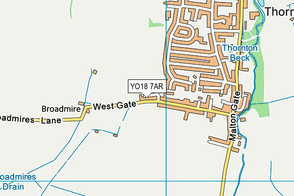 YO18 7AR map - OS VectorMap District (Ordnance Survey)