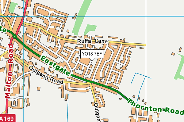 YO18 7EF map - OS VectorMap District (Ordnance Survey)