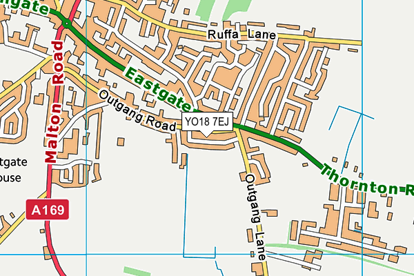 YO18 7EJ map - OS VectorMap District (Ordnance Survey)