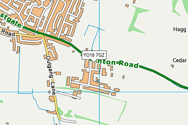 YO18 7GZ map - OS VectorMap District (Ordnance Survey)