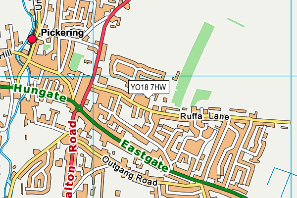 YO18 7HW map - OS VectorMap District (Ordnance Survey)