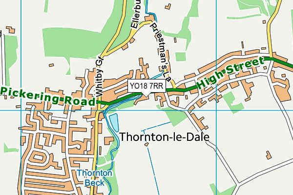 Thornton Le Dale Squash Club map (YO18 7RR) - OS VectorMap District (Ordnance Survey)