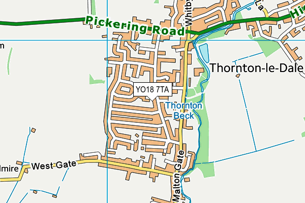 YO18 7TA map - OS VectorMap District (Ordnance Survey)
