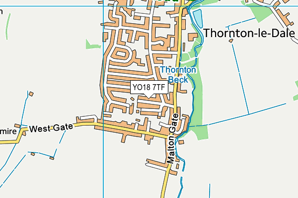 YO18 7TF map - OS VectorMap District (Ordnance Survey)