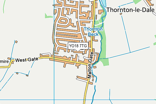 YO18 7TG map - OS VectorMap District (Ordnance Survey)