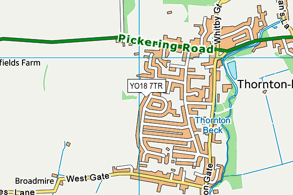 YO18 7TR map - OS VectorMap District (Ordnance Survey)