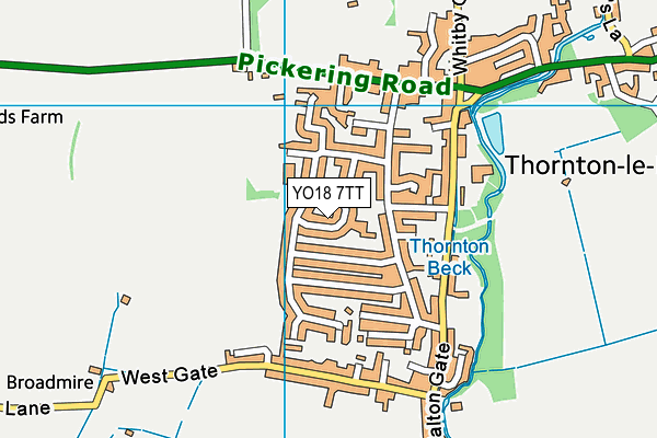YO18 7TT map - OS VectorMap District (Ordnance Survey)