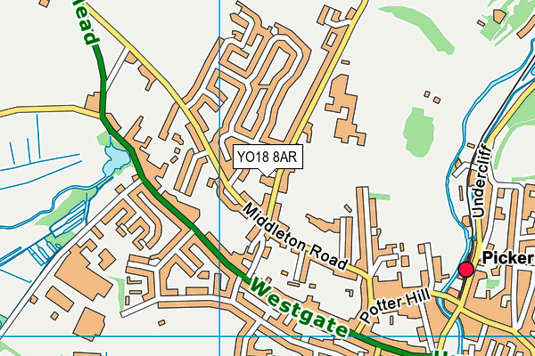 YO18 8AR map - OS VectorMap District (Ordnance Survey)