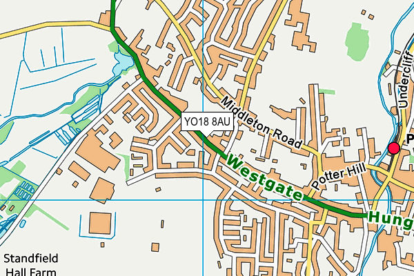 YO18 8AU map - OS VectorMap District (Ordnance Survey)