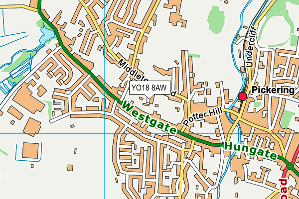 YO18 8AW map - OS VectorMap District (Ordnance Survey)