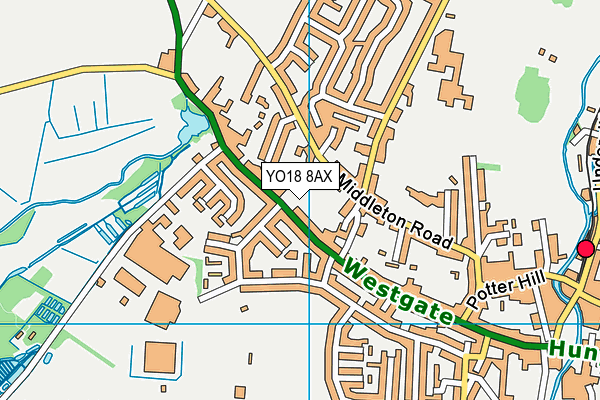 YO18 8AX map - OS VectorMap District (Ordnance Survey)