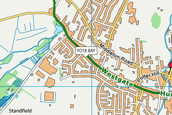 YO18 8AY map - OS VectorMap District (Ordnance Survey)