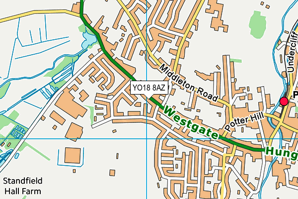 YO18 8AZ map - OS VectorMap District (Ordnance Survey)