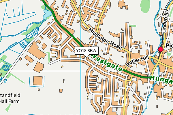 YO18 8BW map - OS VectorMap District (Ordnance Survey)