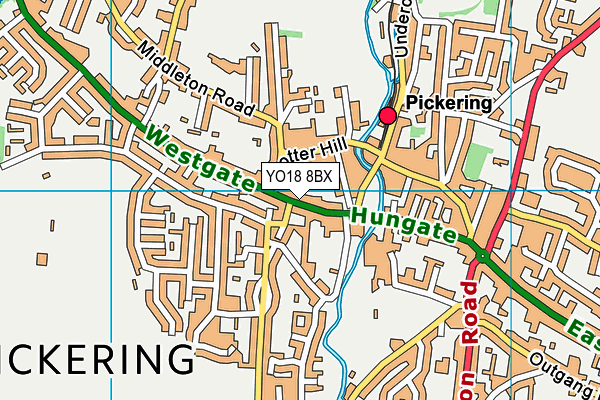 YO18 8BX map - OS VectorMap District (Ordnance Survey)