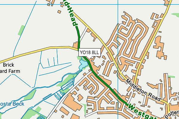 YO18 8LL map - OS VectorMap District (Ordnance Survey)