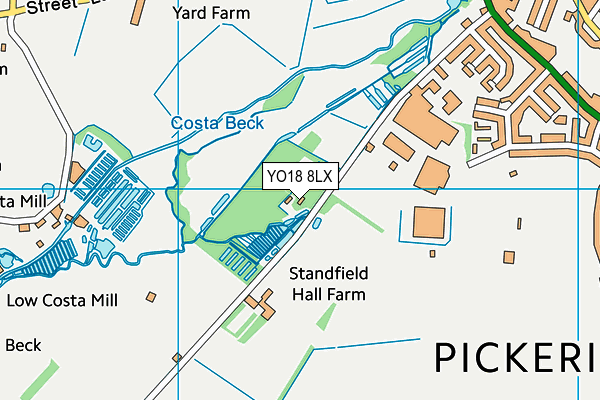 YO18 8LX map - OS VectorMap District (Ordnance Survey)