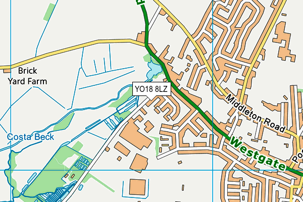 YO18 8LZ map - OS VectorMap District (Ordnance Survey)