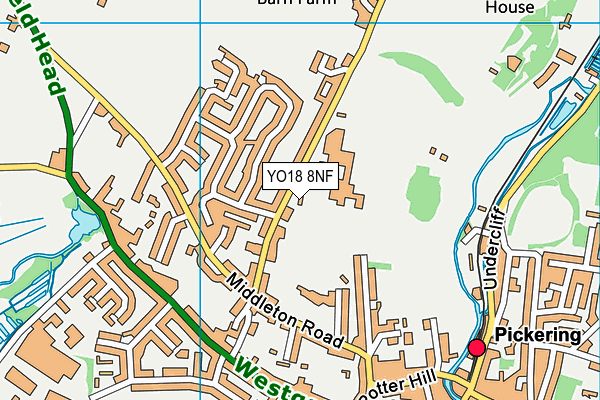 Ryedale Sports Centre map (YO18 8NF) - OS VectorMap District (Ordnance Survey)