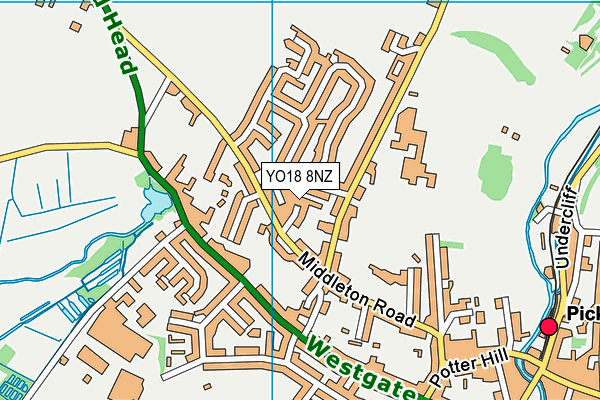 YO18 8NZ map - OS VectorMap District (Ordnance Survey)