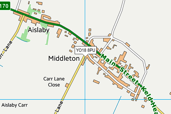 Carr Lane (Aislaby Fc) (Closed) map (YO18 8PU) - OS VectorMap District (Ordnance Survey)