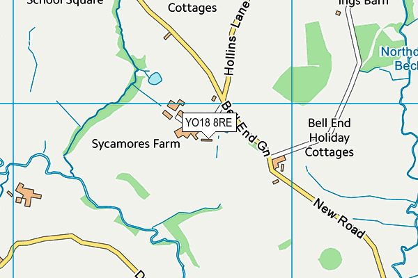 YO18 8RE map - OS VectorMap District (Ordnance Survey)