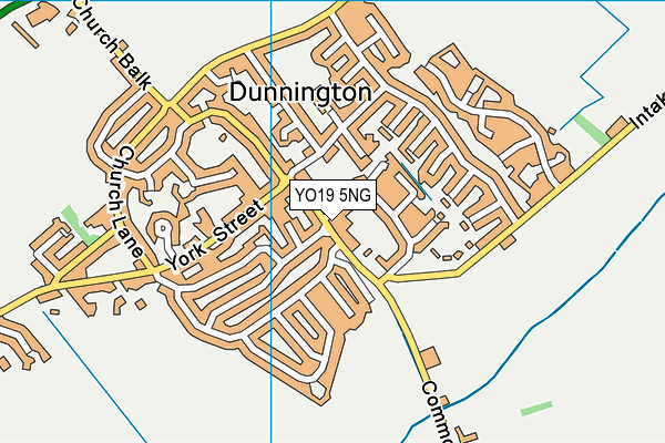 Dunnington Playing Fields Association map (YO19 5NG) - OS VectorMap District (Ordnance Survey)