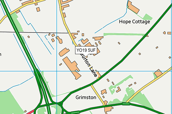 YO19 5UF map - OS VectorMap District (Ordnance Survey)