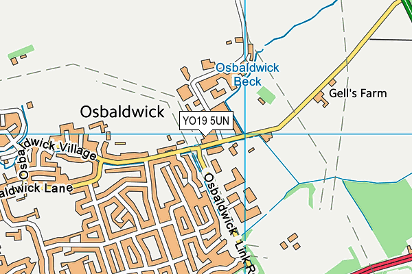 YO19 5UN map - OS VectorMap District (Ordnance Survey)
