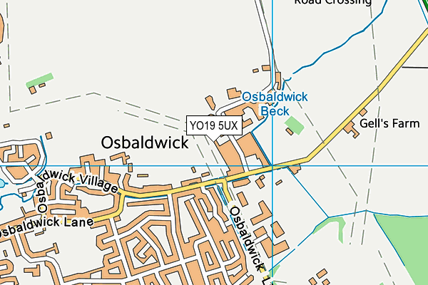 YO19 5UX map - OS VectorMap District (Ordnance Survey)