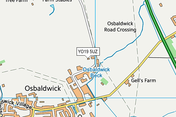 YO19 5UZ map - OS VectorMap District (Ordnance Survey)