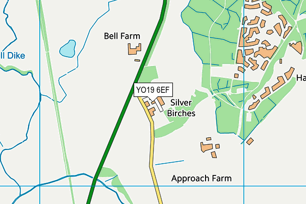 YO19 6EF map - OS VectorMap District (Ordnance Survey)
