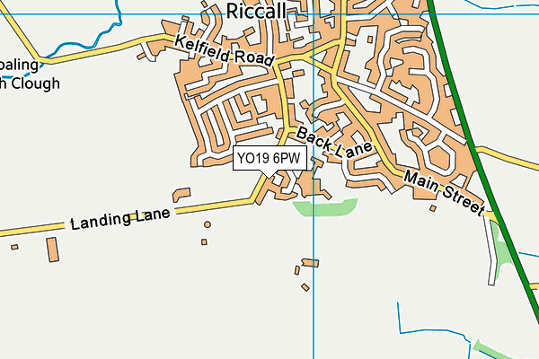Riccall Tennis Club map (YO19 6PW) - OS VectorMap District (Ordnance Survey)