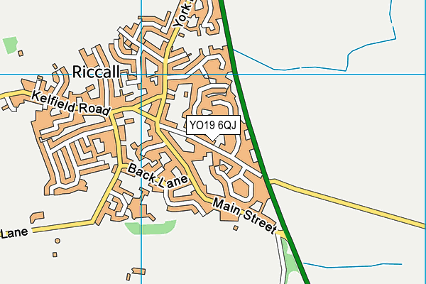 Riccall Village Institute map (YO19 6QJ) - OS VectorMap District (Ordnance Survey)
