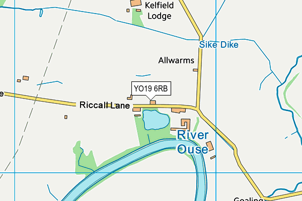 YO19 6RB map - OS VectorMap District (Ordnance Survey)