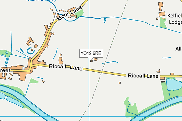 Kelfield Cricket Club map (YO19 6RE) - OS VectorMap District (Ordnance Survey)