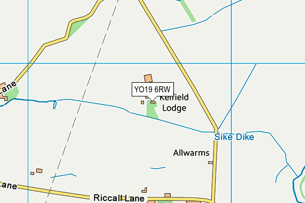 YO19 6RW map - OS VectorMap District (Ordnance Survey)