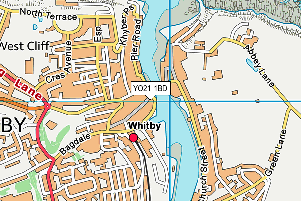 YO21 1BD map - OS VectorMap District (Ordnance Survey)