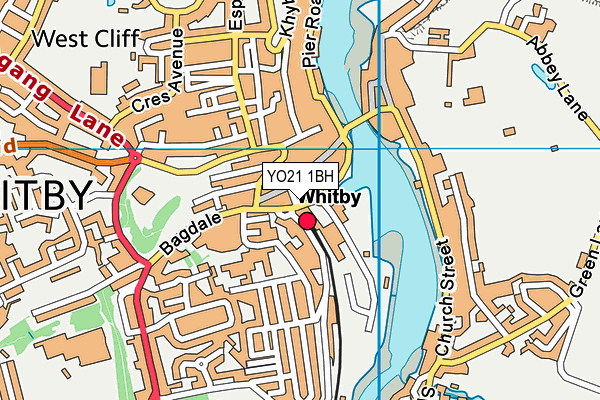 YO21 1BH map - OS VectorMap District (Ordnance Survey)