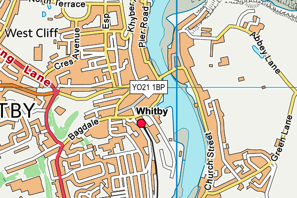 YO21 1BP map - OS VectorMap District (Ordnance Survey)
