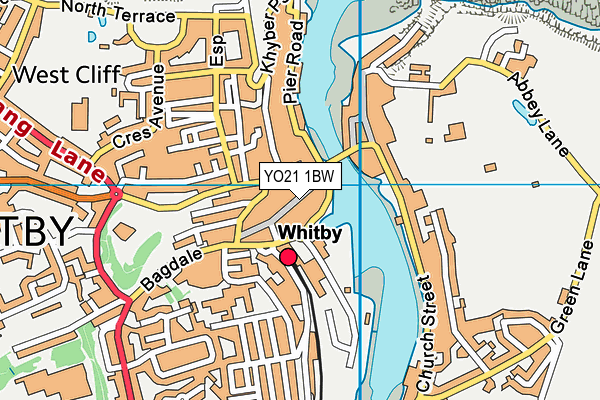 YO21 1BW map - OS VectorMap District (Ordnance Survey)