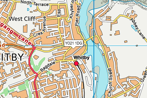 YO21 1DG map - OS VectorMap District (Ordnance Survey)