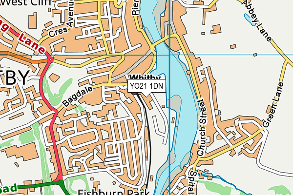 YO21 1DN map - OS VectorMap District (Ordnance Survey)